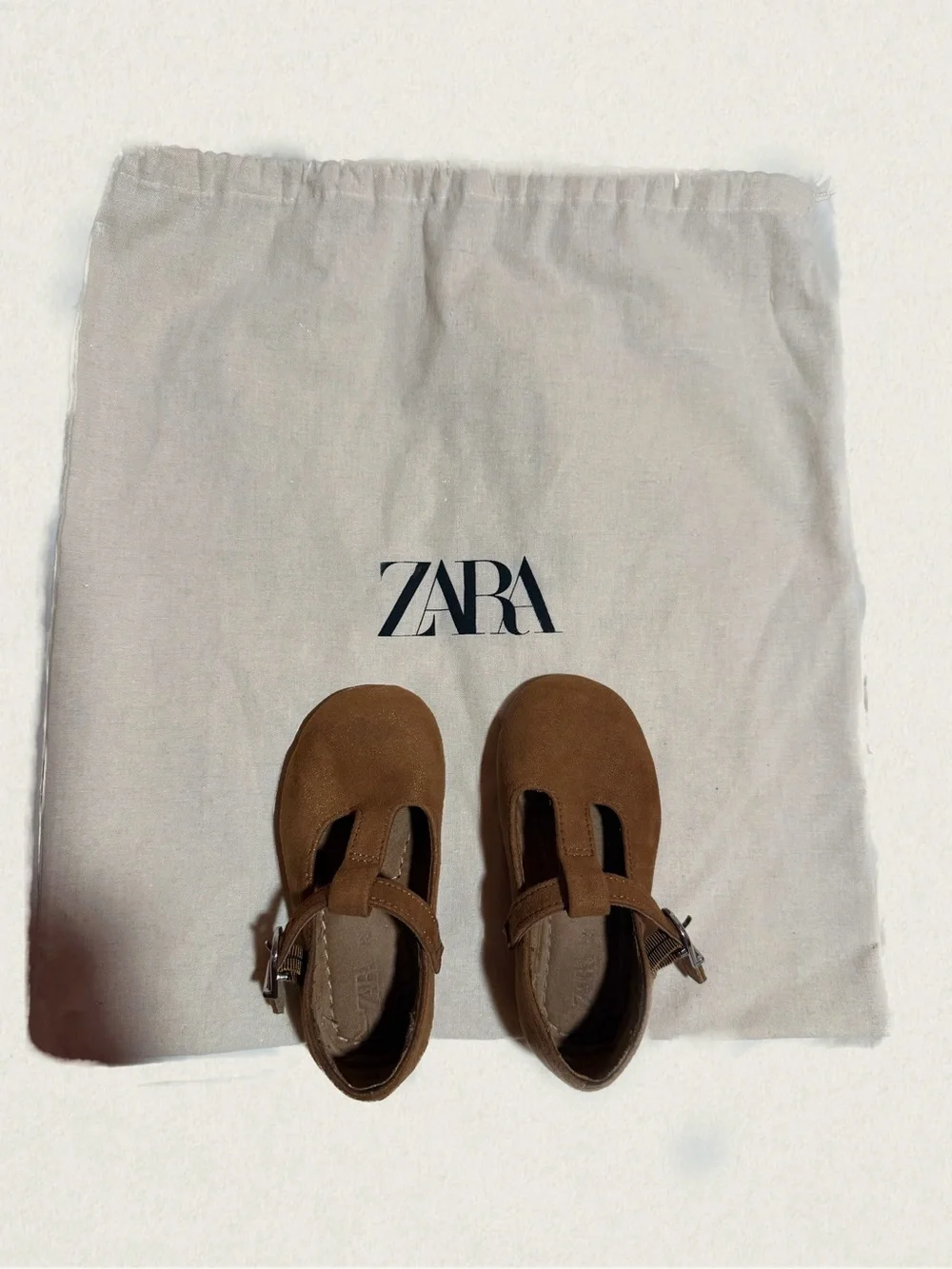 Zara Toddler T-Strap Suede Flats